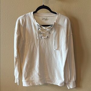 Madewell • Women's Cream Lace-Up Sweatshirt